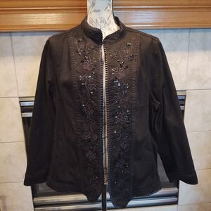Liz & Me Black Jean Jacket 0X (14-16W)
